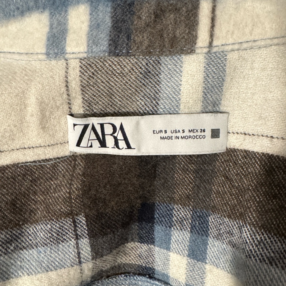 Zara Blue and Brown Plaid Jacket - Picture 4 of 4